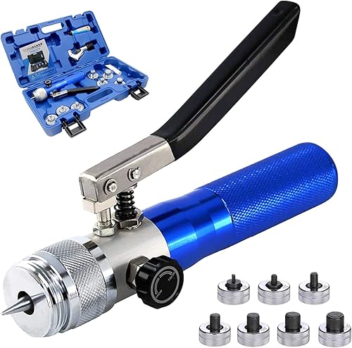 Kit de herramientas de expansión y estampación de tubos hidráulicos de cobre con rango de 3/8" a 11/8" con 7 cabezales Kit_iGeelee (IG-300A)