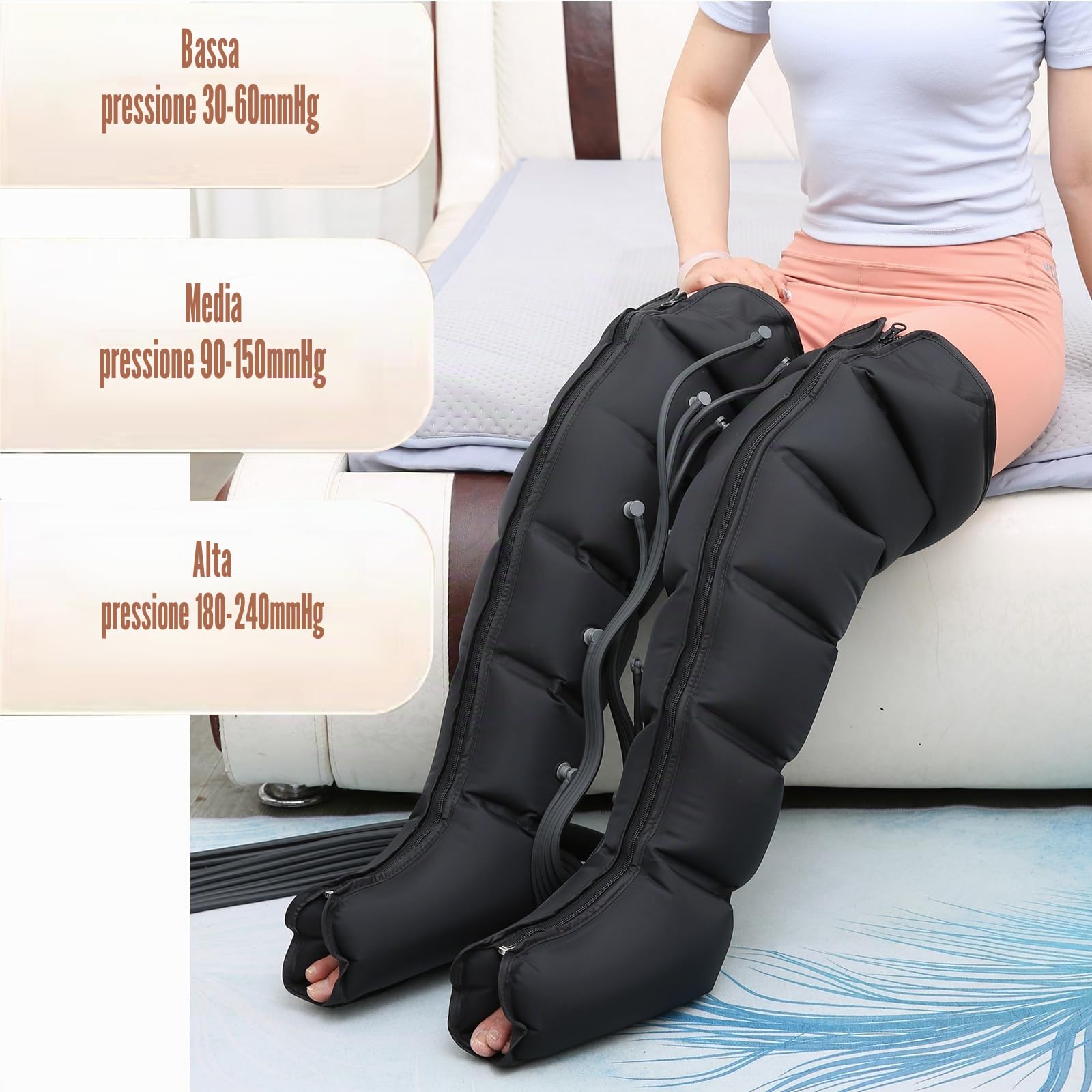 Pressoterapia Per Casa XXL Linfodrenaggio Gambe, Apparecchio Pressoterapia Linfodrenaggio Professionale, Macchinario Pressoterapia Gambe E Braccia Massaggiatore Gambes E Piedi Linfodrenante, 6 Cameres