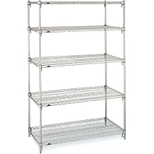 Metro 5A537C Super Adjustable Super Erecta 5-Tier Industrial Wire Shelving Starter Unit, Chrome, 24" x 36" x 74"