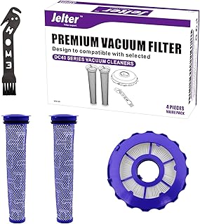 Jelter 4 Pack vacuum DC40 filters compatible with Dyson DC40 HEPA post filters replacement parts 923587-02 & 922676-01 for multi floor, animal, Origin & total clean upright
