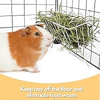 Vista 5 de Comedero de heno para conejos, 2 unidades, soporte de heno para conejillos de indias y animales pequeños, para conejo, jaula de chinchilla, reduce