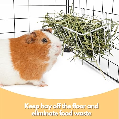 Miniatura 5 de Comedero de heno para conejos, 2 unidades, soporte de heno para conejillos de indias y animales pequeños, para conejo, jaula de chinchilla, reduce