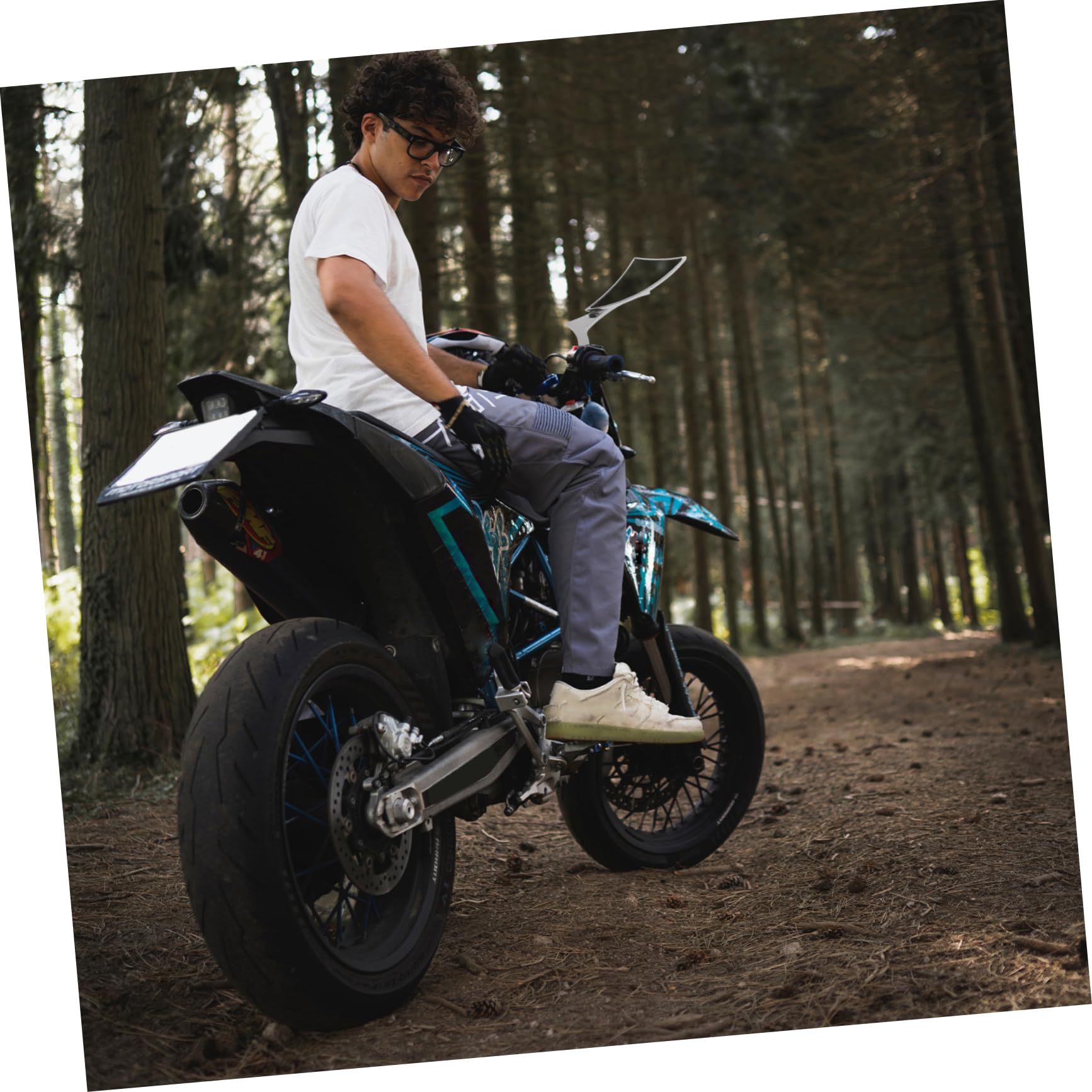 Specchietti in Lega di Alluminio e Vetro 2 Pezzi Retrovisori Moto
