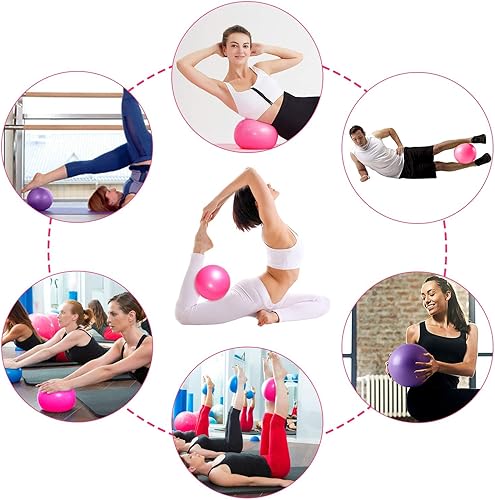 Miniatura 7 de TopBine Pelota de pilates de ejercicio de 9 pulgadas, (2 piezas) pelota de estabilidad para yoga, barras, entrenamiento y terapia física, mejora el