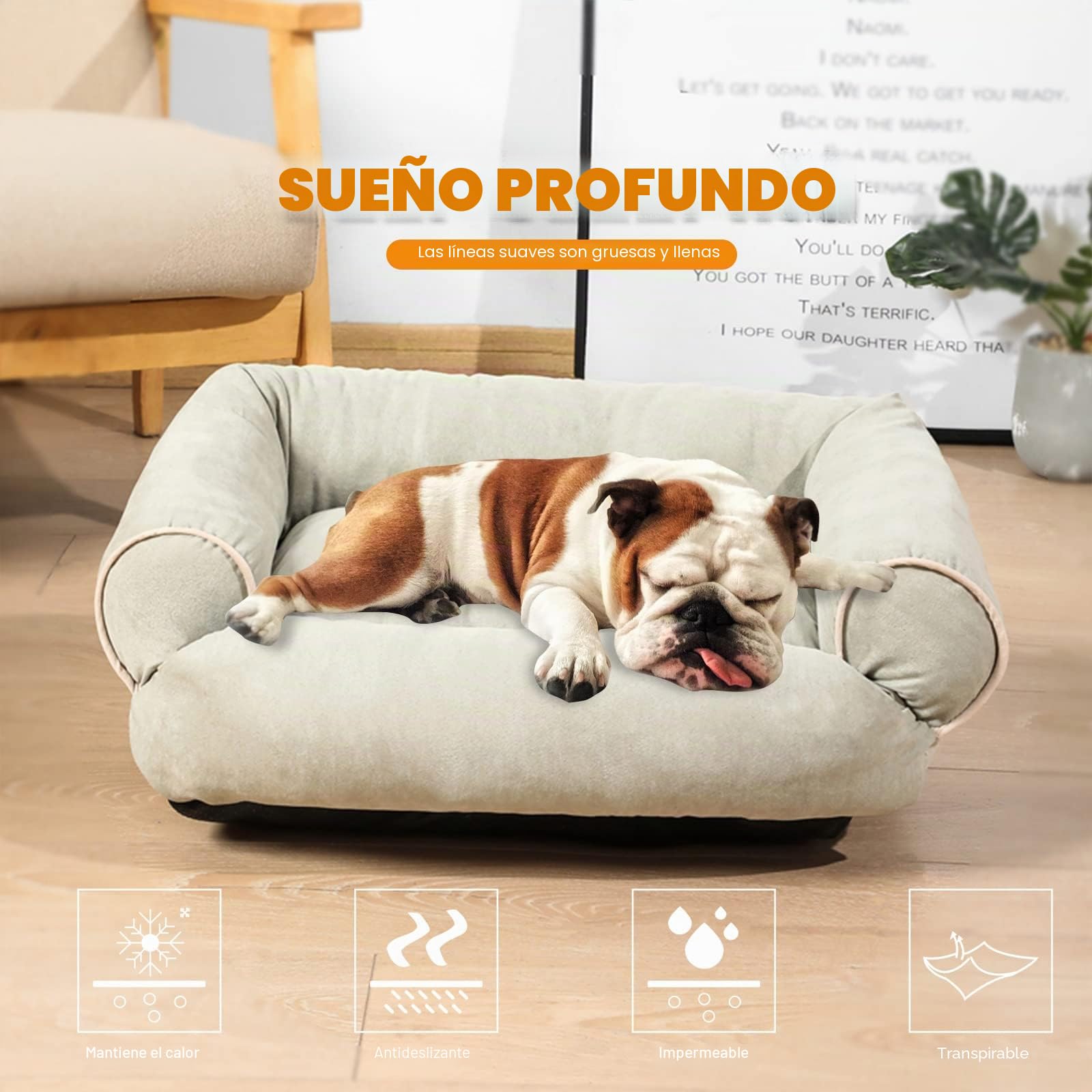 PETCUTE Cama Ortopédica para Perros y Gatos Pequeños con Espuma Viscoelástica, Super Cómoda con Fondo Antideslizante
