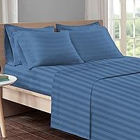 Vista 11 de Pizuna Sábanas de algodón de fibra larga de 300 hilos, sábanas de satén suave con bolsillo profundo de 15 pulgadas