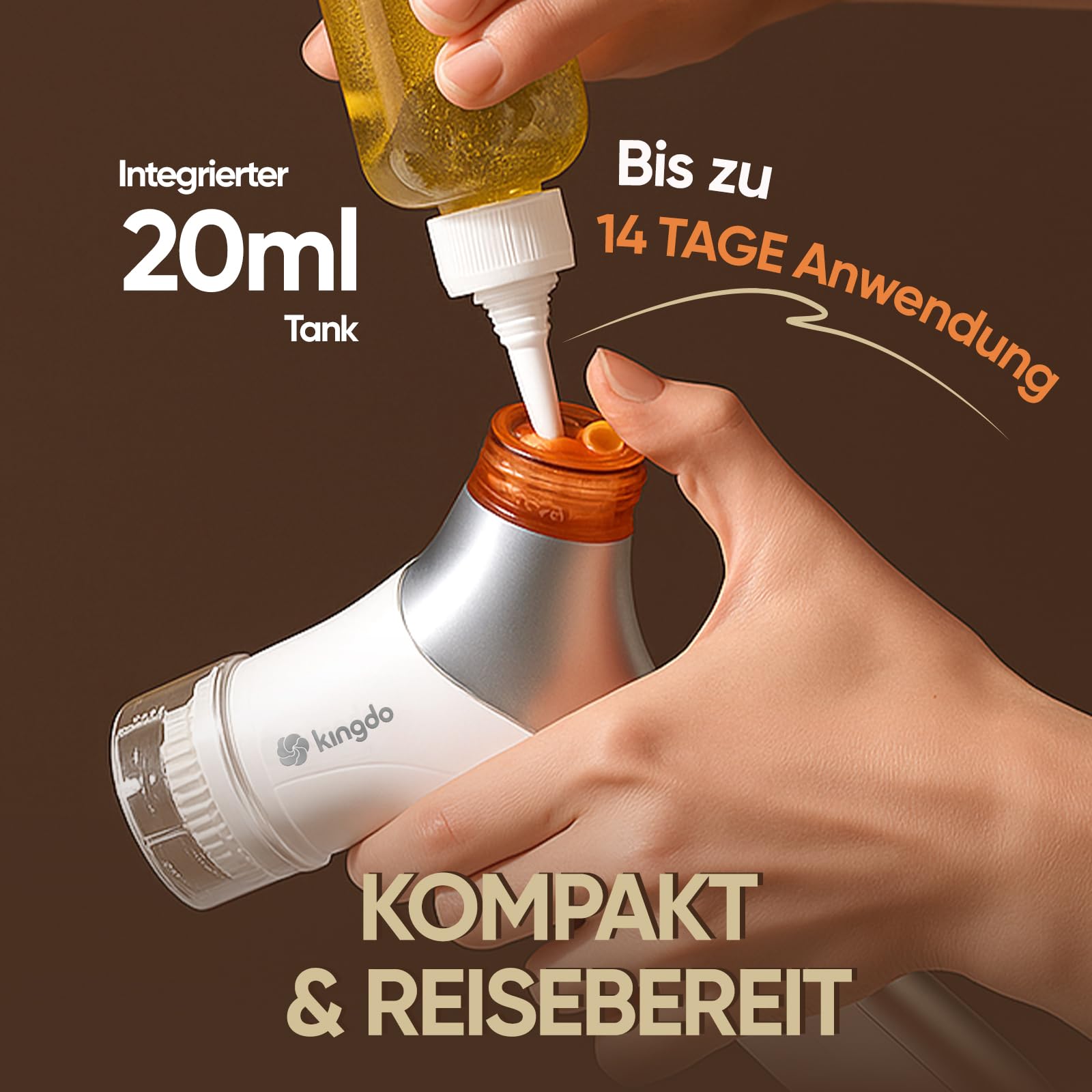 Kingdo 2-in-1 Gesichtsreinigungsbürste Elektrische Gesichtsbürste Silikon, mit automatischer Schaumbildung-IPX7 wasserdicht, 2 Reinigungsköpfe und 4 einstellbare Geschwindigkeiten, für alle Hauttypen