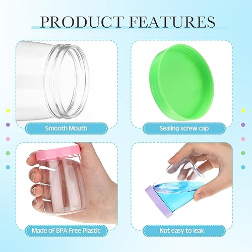 Miniatura 3 de Sabary Paquete de 60 tarros de plástico de 5 onzas con tapas, recipientes reutilizables a granel, tarros de boca ancha, pequeños frascos de especias