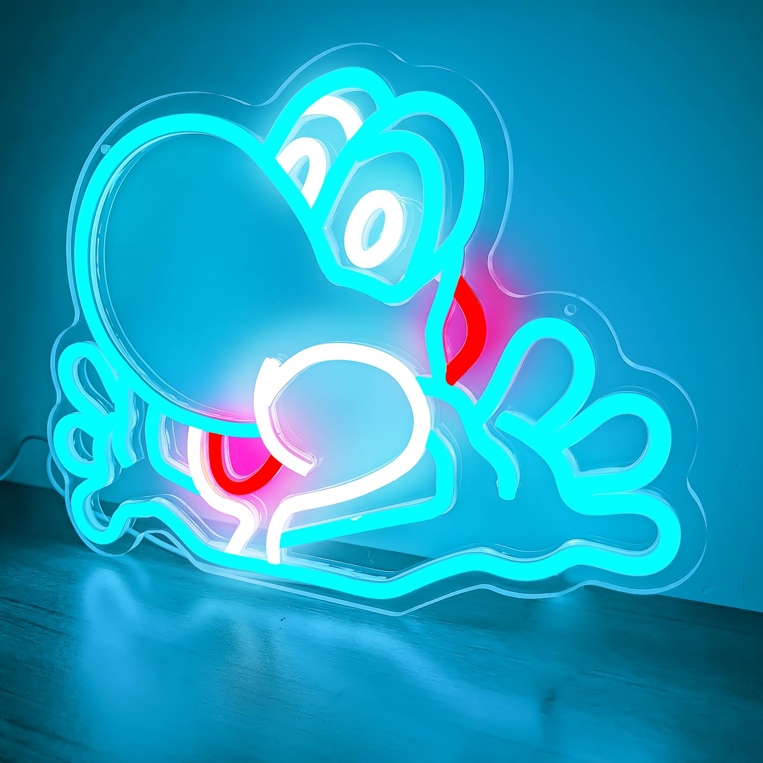 Amazon.co.jp: Yoshi ネオンサイン 壁装飾 調光可能 アニメ ブルー LED