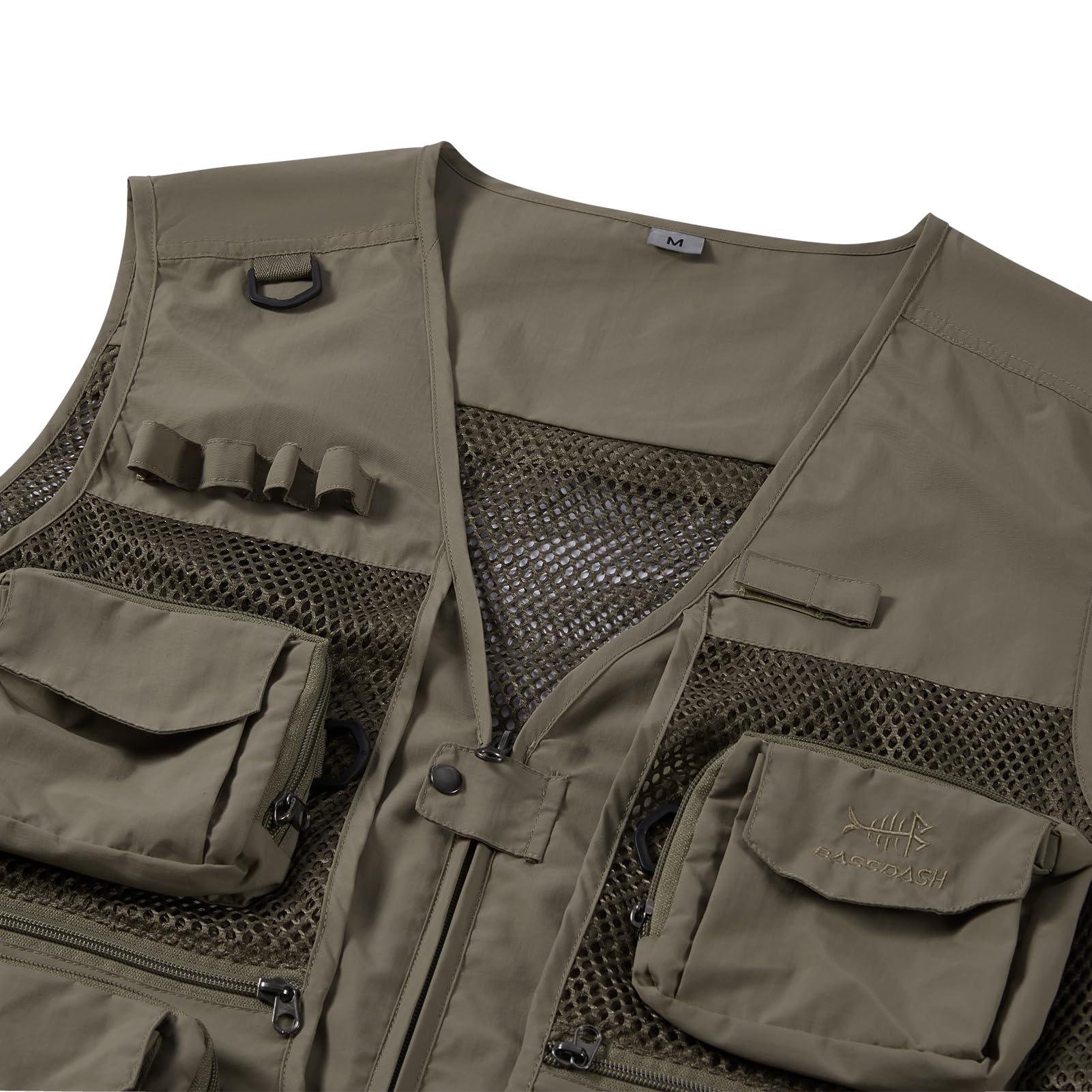 BASSDASH Gilet cargo da pesca da uomo e donna, per attività all'aperto, safari, fotografia, con tasche multiple sul retro in rete, FV14