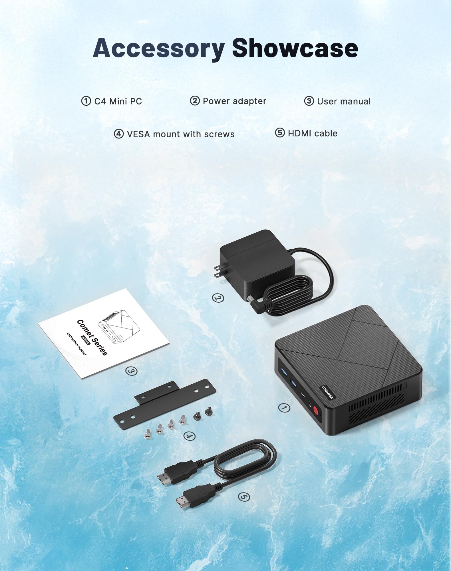 C4 Neo Mini PC,con Ryzen 5 3500U Processor(Beat N150/N100/N95) hasta 3,7 GHz, 16G RAM 512GB SSD, Compatible con Triple Pantalla 4K 60Hz, USB3.2/Dual Ethernet/Wi-Fi 5/ BT5.0 — view 9