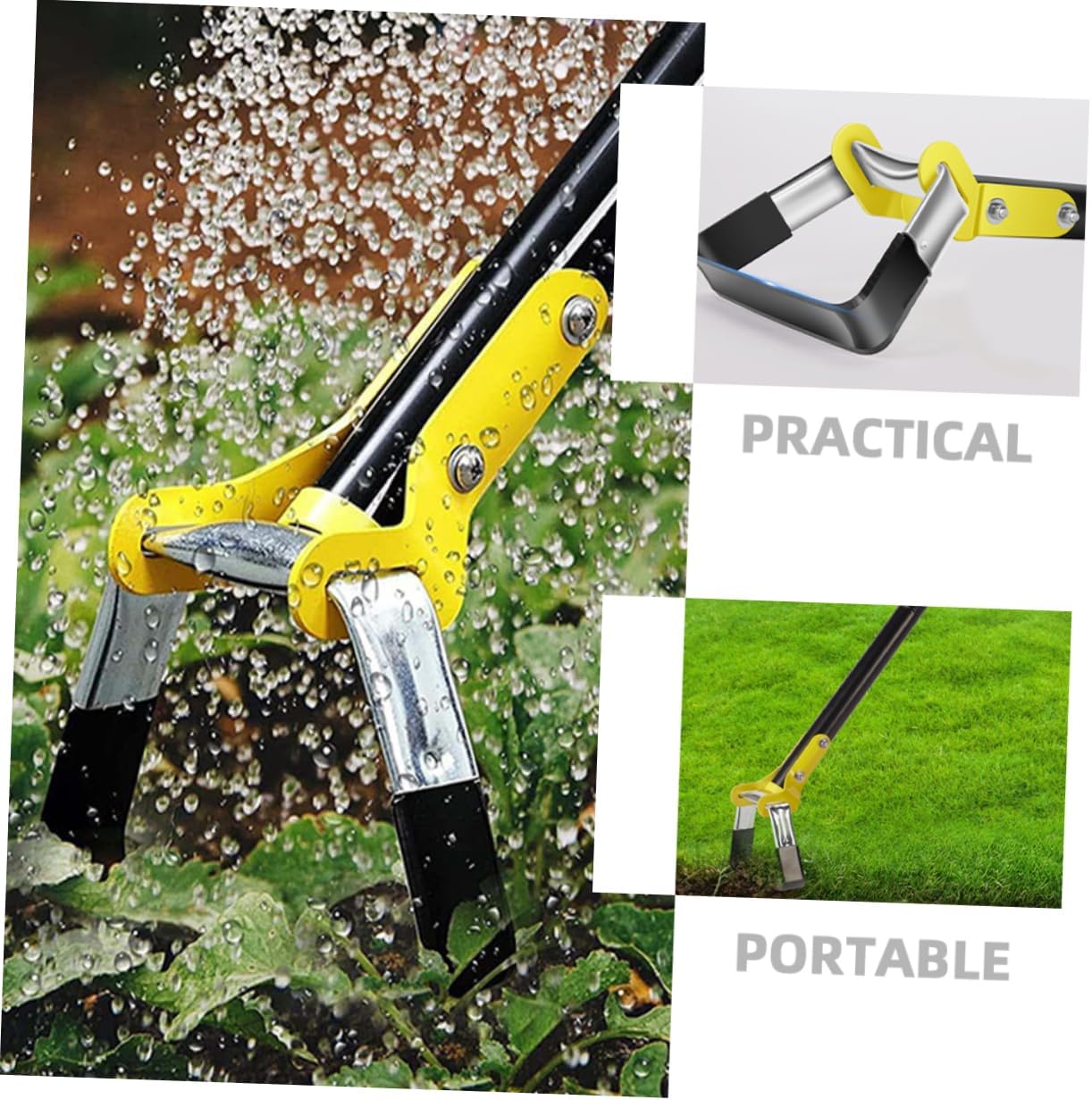 Portable Garden Hand Hoe Ergonomic Metal Weeding Tool for Effortless Branch and Grass Removal Lightweight Design Durable Manganese for Gardening