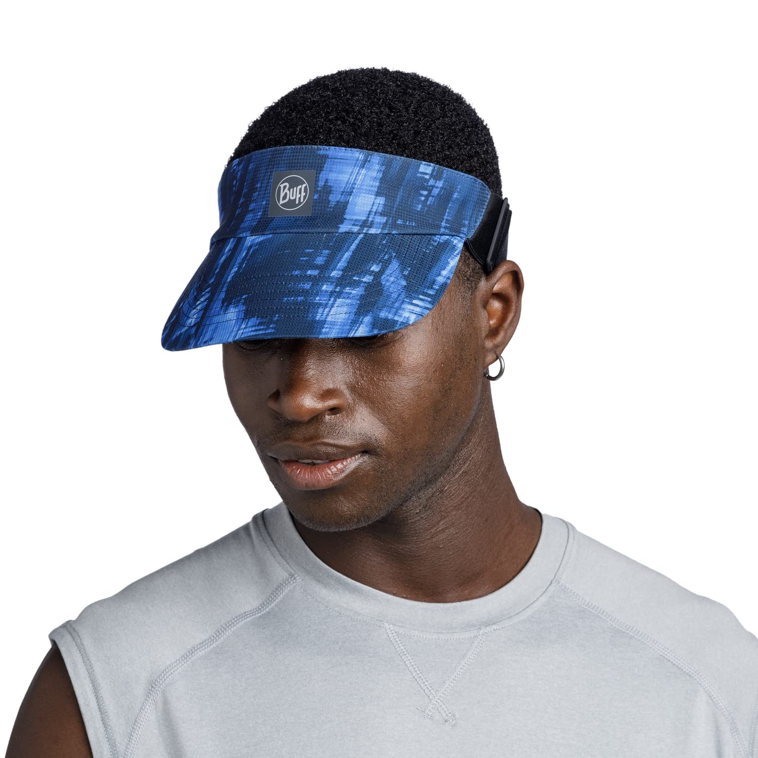 Buff Adults Solid Go Elasticated Adjustable Running Cap Visor - Attel Blue - SM - Image 4