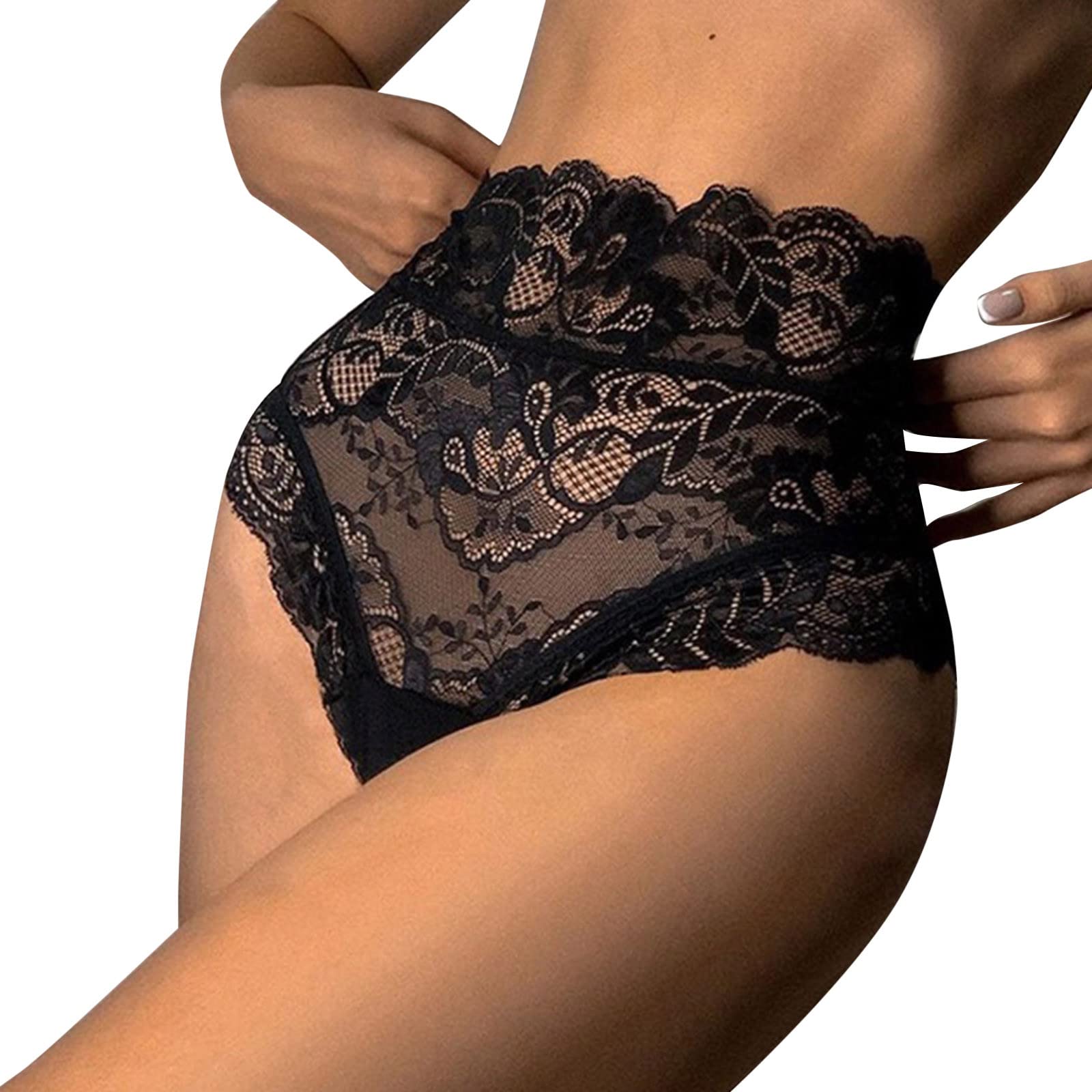 Sexy Panties for Women Naughty for Sex Crochet Thong Lace Criss Cross Breathable Underwear Scallop Trim Thongs Brief