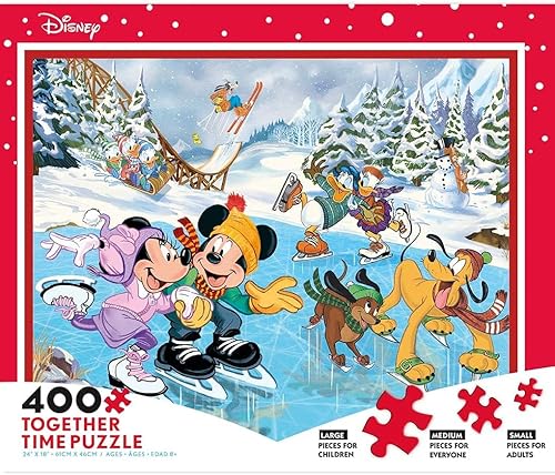 Miniatura 3 de Ceaco - Disney Holiday - Together Time - Mickey & Minnie Skating - Rompecabezas de 400 piezas