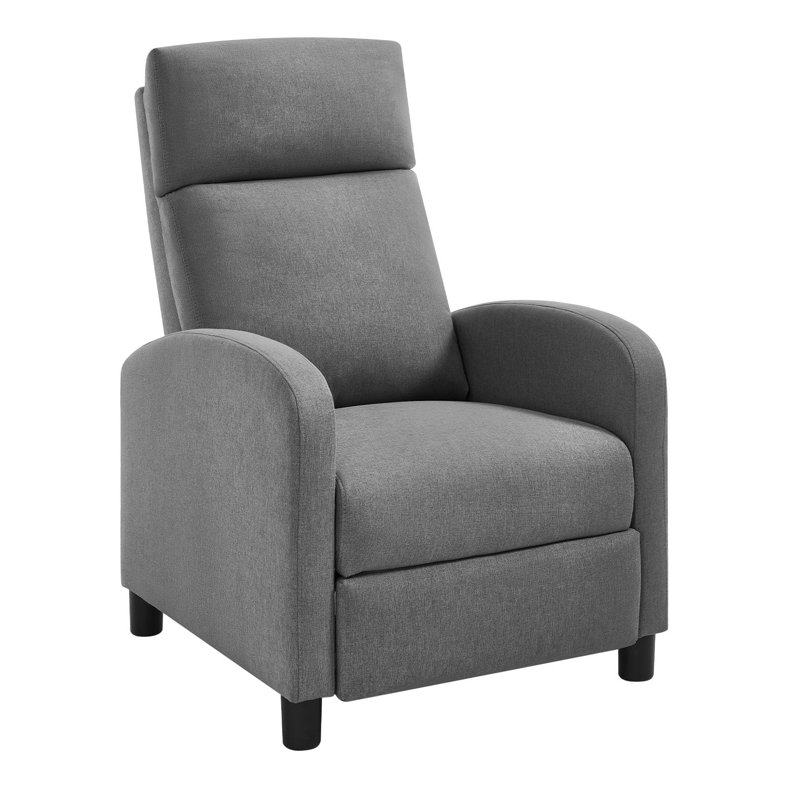 WOLTU Fauteuil Relax, Fauteuil Inclinable, Canapé 1 Place, Dossier et Repose-Pieds Réglables, Appui-tête, Assise Rembourrée, Lin, Gris Foncé, SKS58dgr
