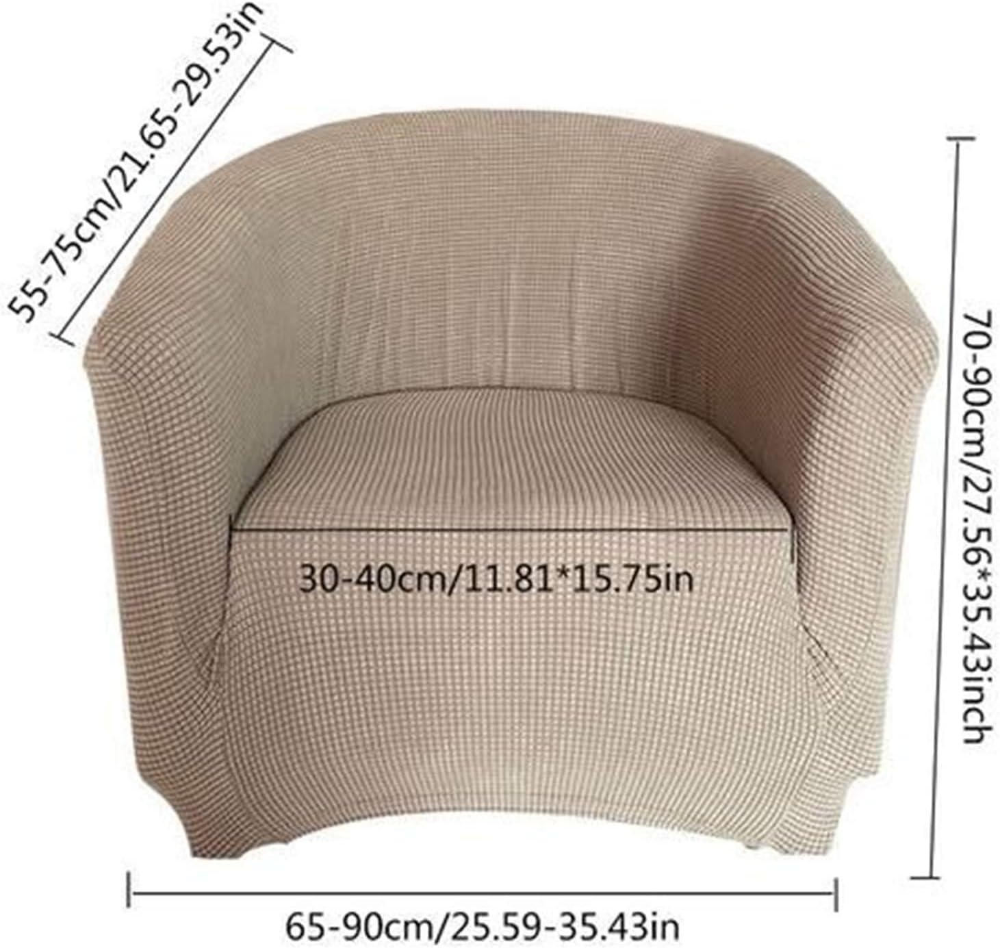 Piece Stretch Tub Chair Covers for Armchairs,All-Inclusive Silver Fox Velvet Single Sofa Cover, Removable Washable Couch Cover for Bar Counter Living Room Piece Set (Color : Navy, Size : 2