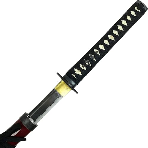 Miniatura 6 de Musha Espada samurái Katana 1045 de acero al carbono, hoja de espiga completa. Desmontable. Para coleccionar, regalos, práctica de corte de popotas