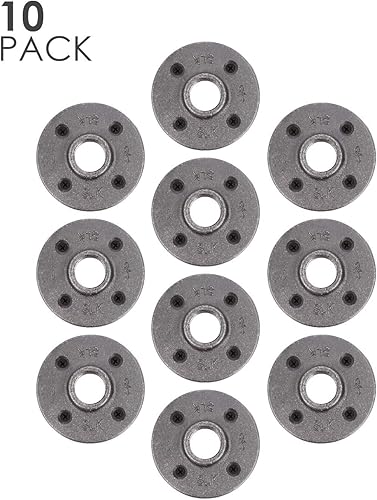 Vista 123 de PIPE DECOR - Codo de salida lateral de 1/2 pulgada, accesorios de hierro maleable negro para tuberías, pezones y accesorios estándar de 1/2 pulgada