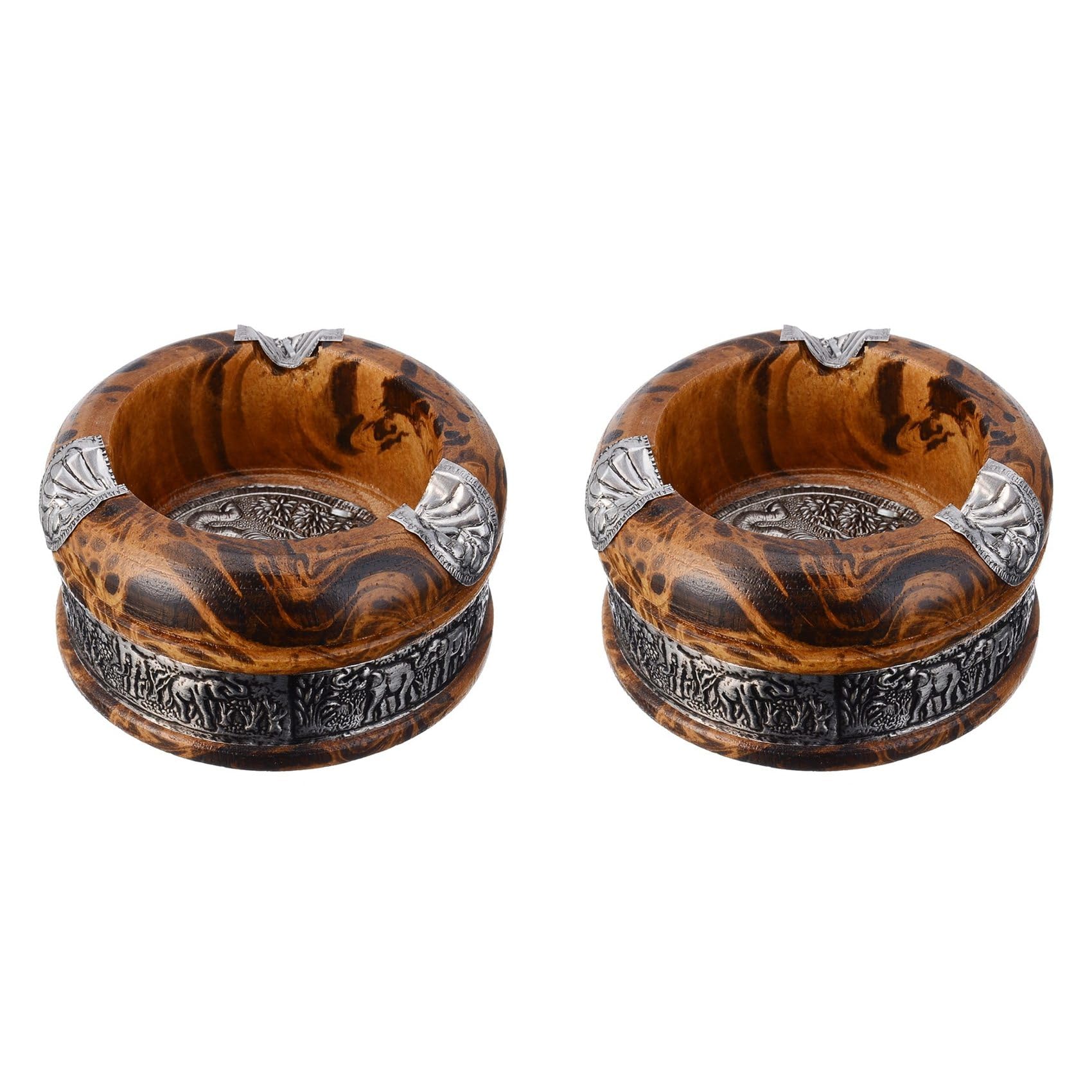 Hndhbfgrt 2pcs 3 Inch Wooden Ashtray, Tobacco Tray,Cigar Holder, Wooden Ashtray