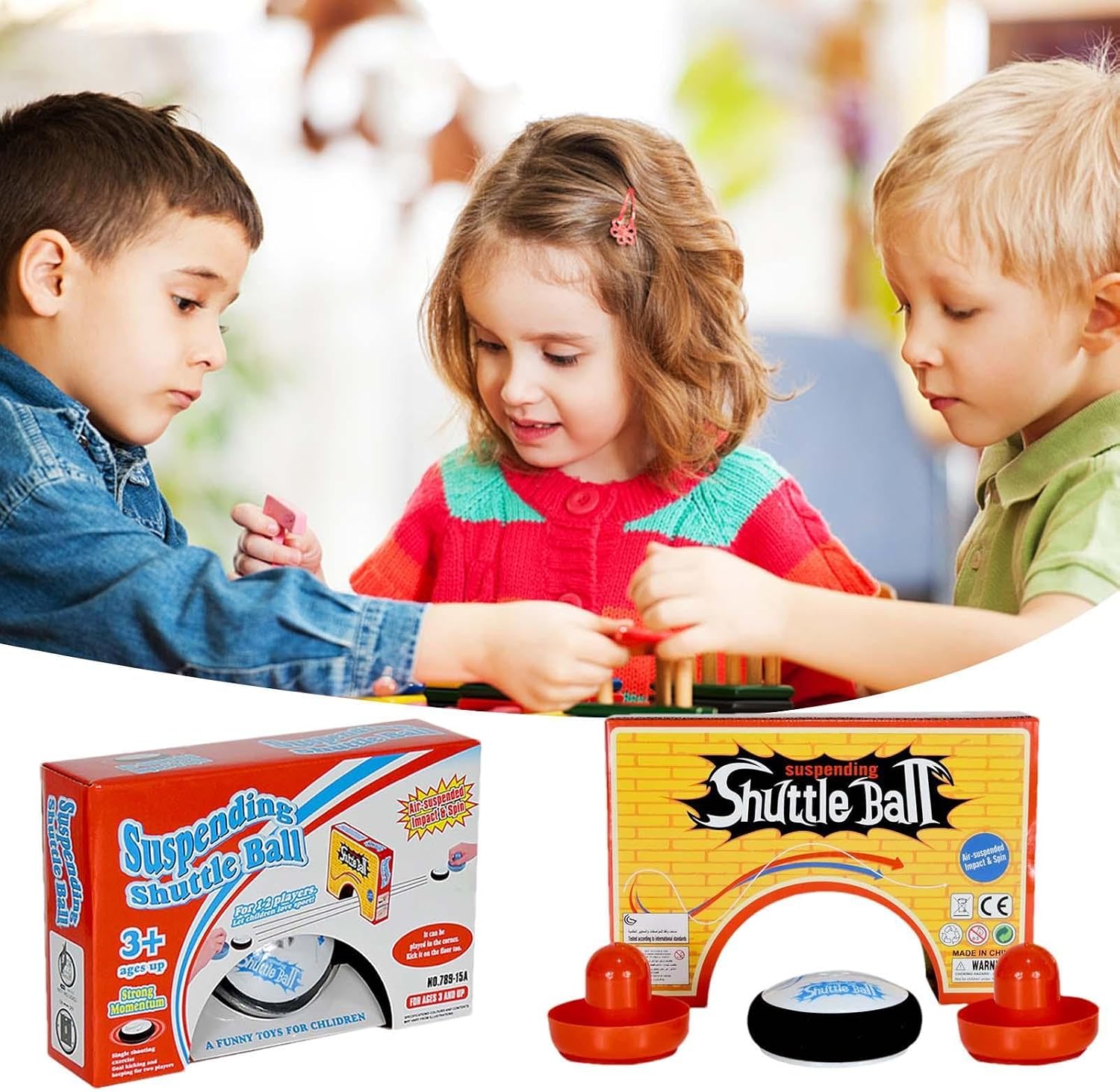 Hockey Pucks Electric Sliding Game with 2 Strikers for Kids and Adults image 3