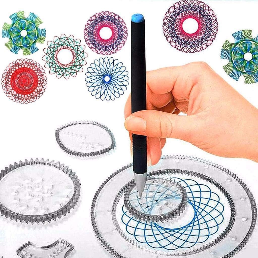 Georgi’s Perfect Spiral Fun Art Set Awesome Spiro Kids Toys Hours of Fun Create Stunning Designs 6 Colour Pen 23 Piece Drawing Set Practical Gift Idea - Image 3