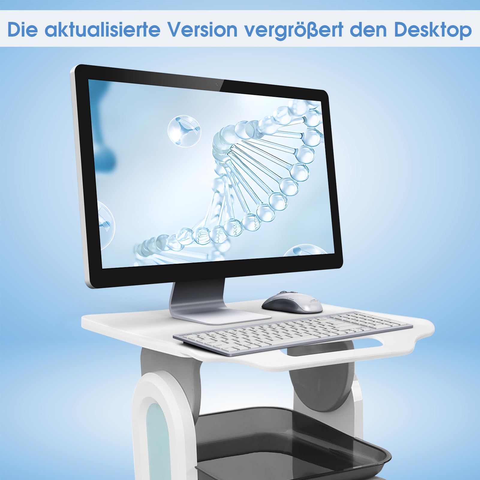 Carrello Medico con 2 Cassetti e Ruota Universale, Carrello Multifunzionale per Salone di Bellezza e Cosmetici con Vano Portaoggetti