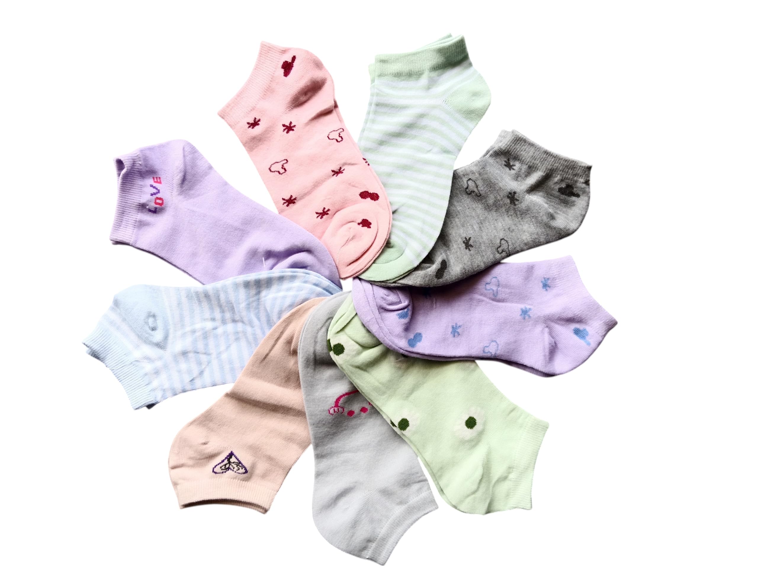 Women's Ankle Socks for Casual & Sports Multicolor Odour Free Fancy Multi design Socks