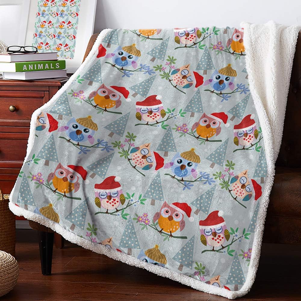 DoremiHome Christmas Fuzzy Sherpa Throw Blanket Plush