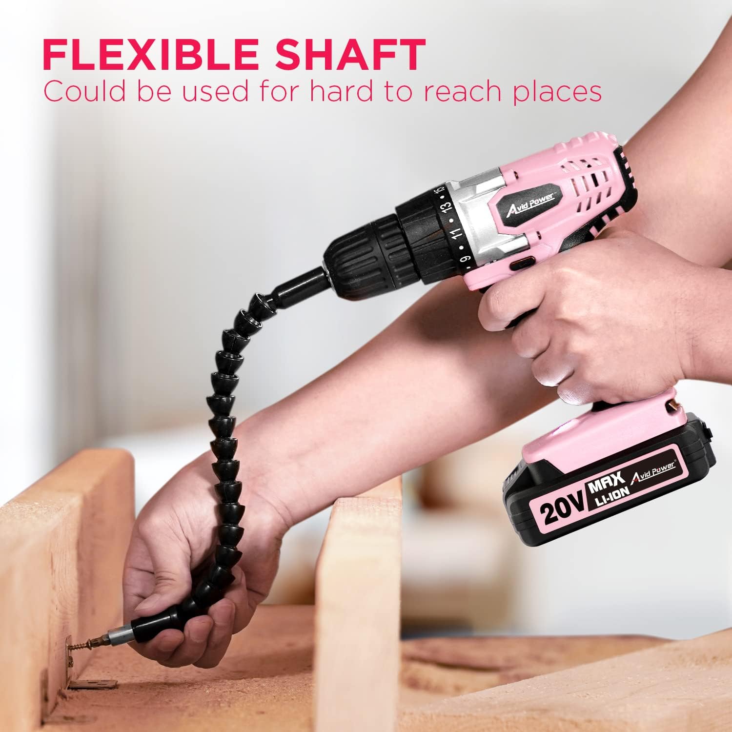 AVID POWER 20V MAX Lithium lon Cordless Drill Set Bundle with 100Pcs Drill Bit Set