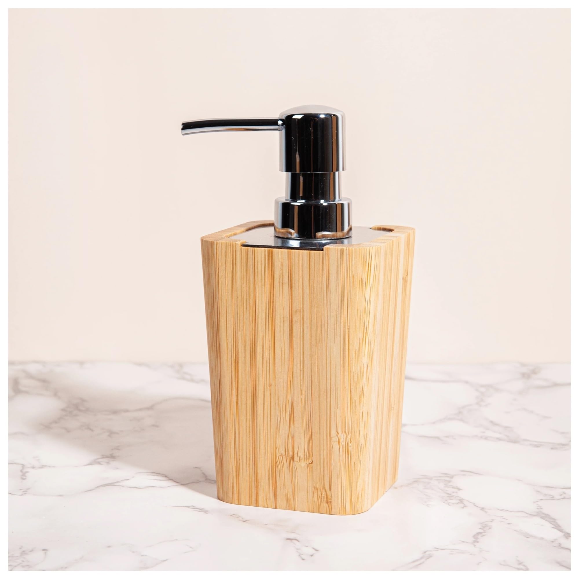 Set Di Accessori Da Bagno In Legno Bambù Dispenser Sapone Bicchiere Portasapone per piani d'appoggio del bagno(Toilet-brush Holder)