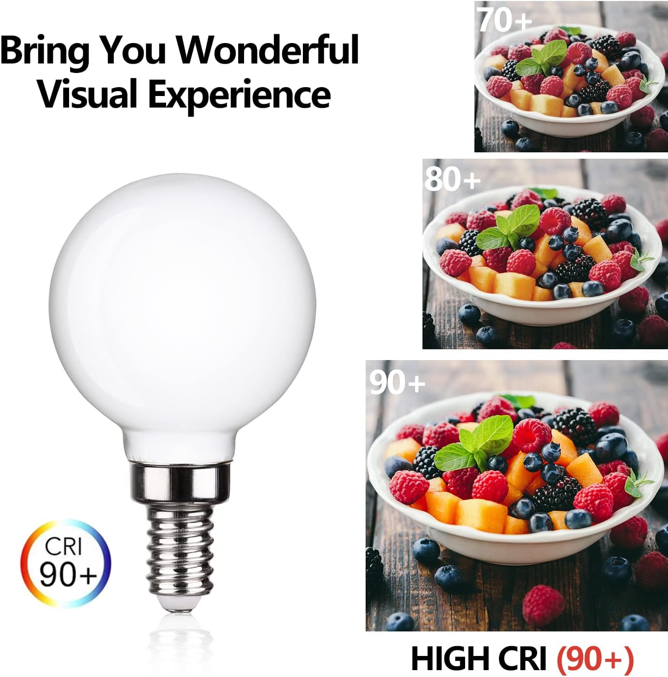 KLY Ceiling Fan Light Bulb E12, 4000K Natural Daylight Candelabra LED Bulbs, 50W Equivalent, Chandelier Light Bulbs A15 Shape Candelabra Base for Ceiling Lights, 500LM, CRI90, Dimmable, 6 Pack
