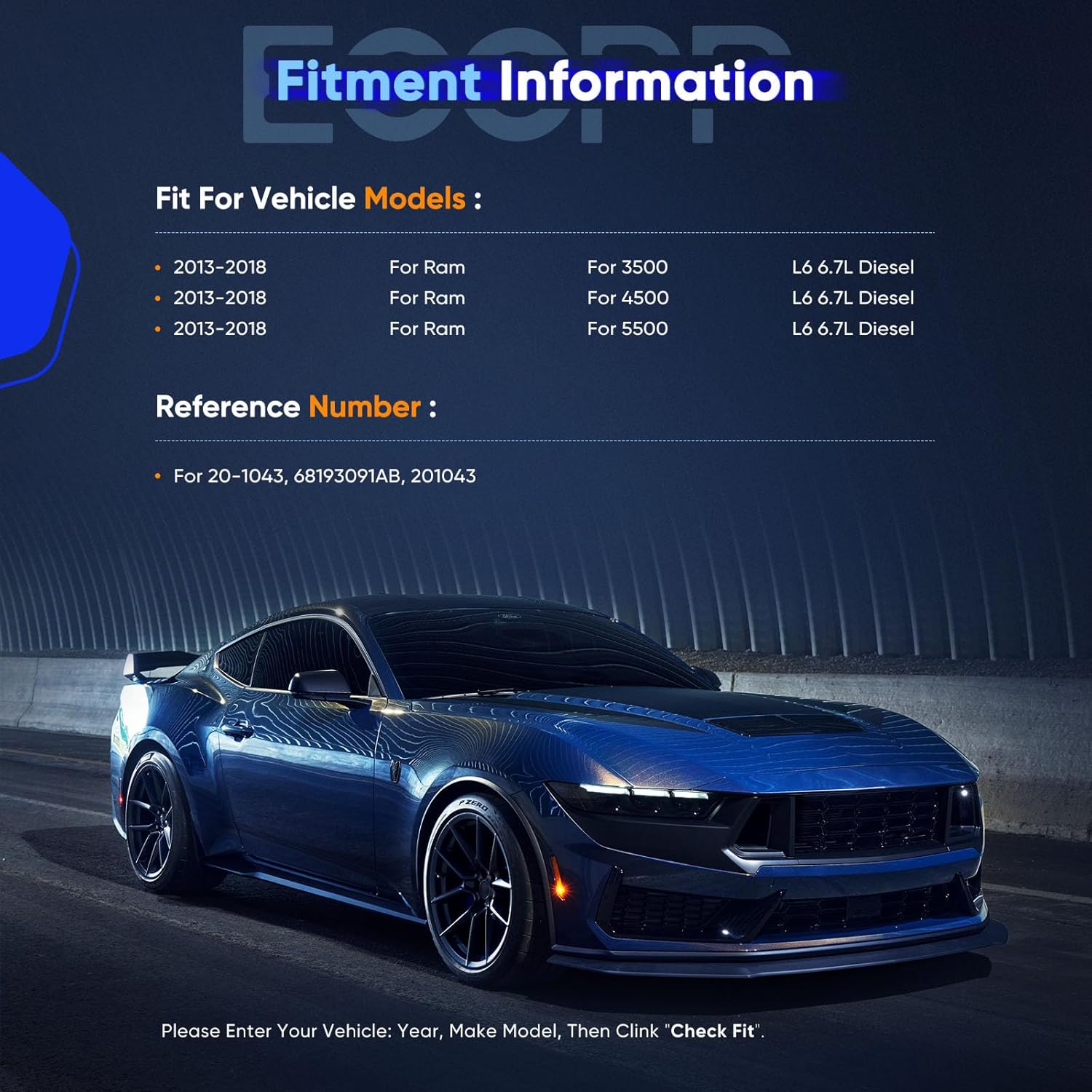 ECCPP Power Steering Pump for Ram 3500 2013-2018 L6 6.7L for 4500 2013-2018 L6 6.7L for 5500 2013-2018 L6 6.7L Power Assist Pump for 20-1043