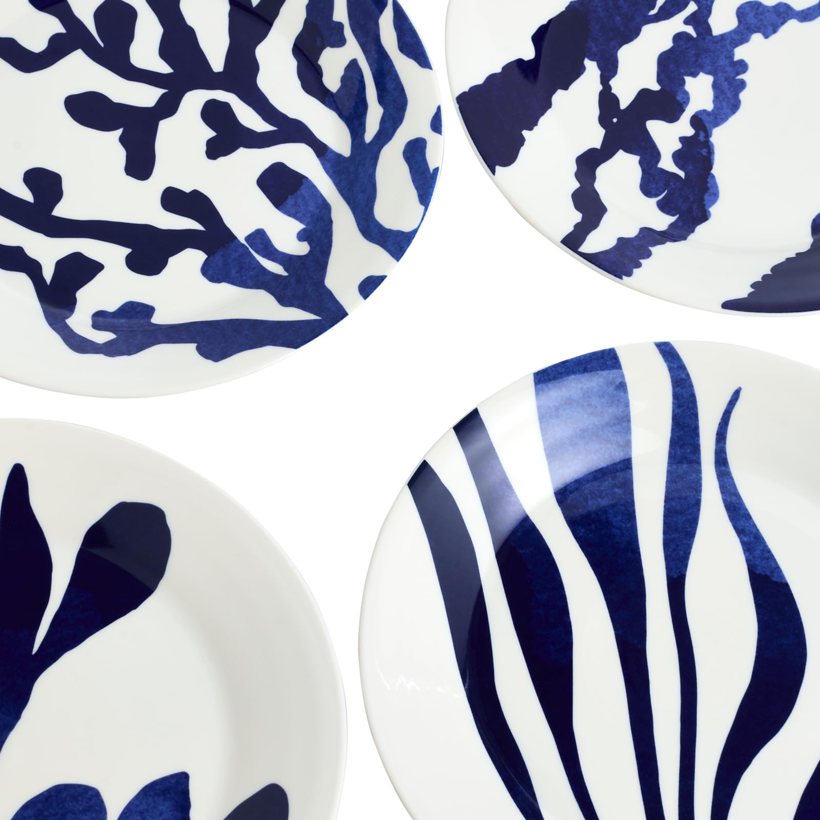 Royal Doulton 1815 Pacific Assiette 24 cm 2025 Motifs mixtes Bleu Lot de 4