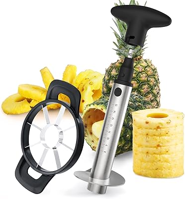 Newness Pineapple Corer Cutter, [Upgraded, Electric & Manual] Stainless Steel Fruit Pineapple Slicer with Electric Drill A...