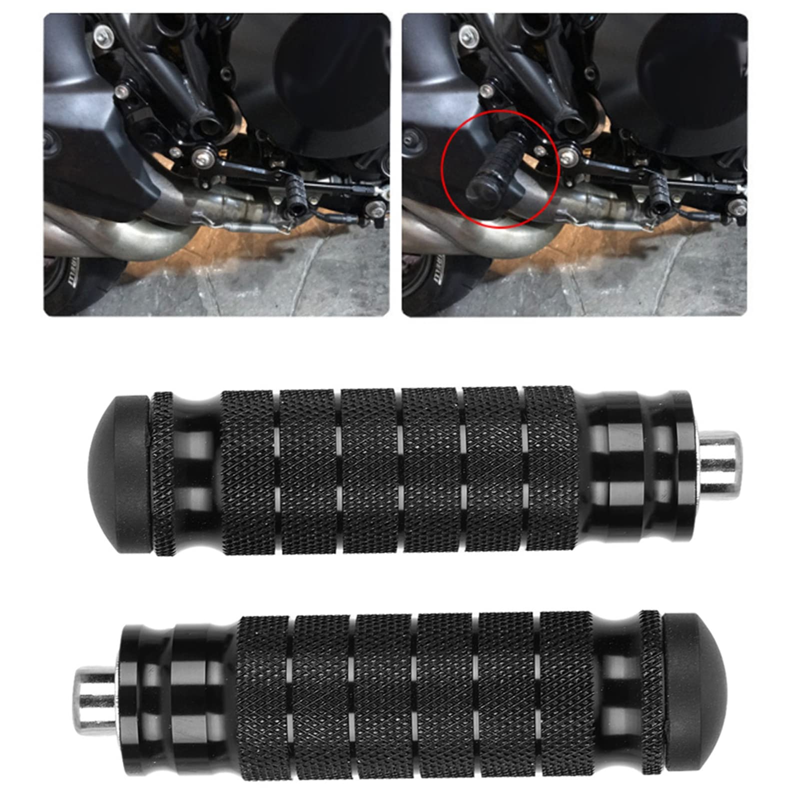 Podnóżki motocyklowe, podnóżki motocyklowe, 2 szt. CNC, tylne podnóżki motocyklowe, uniwersalne M8, antypoślizgowe, podnóżki, pedały