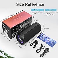 Vista 8 de Altavoz Bluetooth Inalámbrico Impermeable - Altavoz Portátil Potente con Subwoofer y Tweeter Integrados, Graves Extra, Sonido Estéreo, IP67, Luces