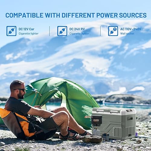 Miniatura 6 de Alpicool Refrigerador portátil de 12 voltios para automóvil, 33 cuartos de galón, nevera portátil de 12 V de doble zona, congelador de 1224 V 110