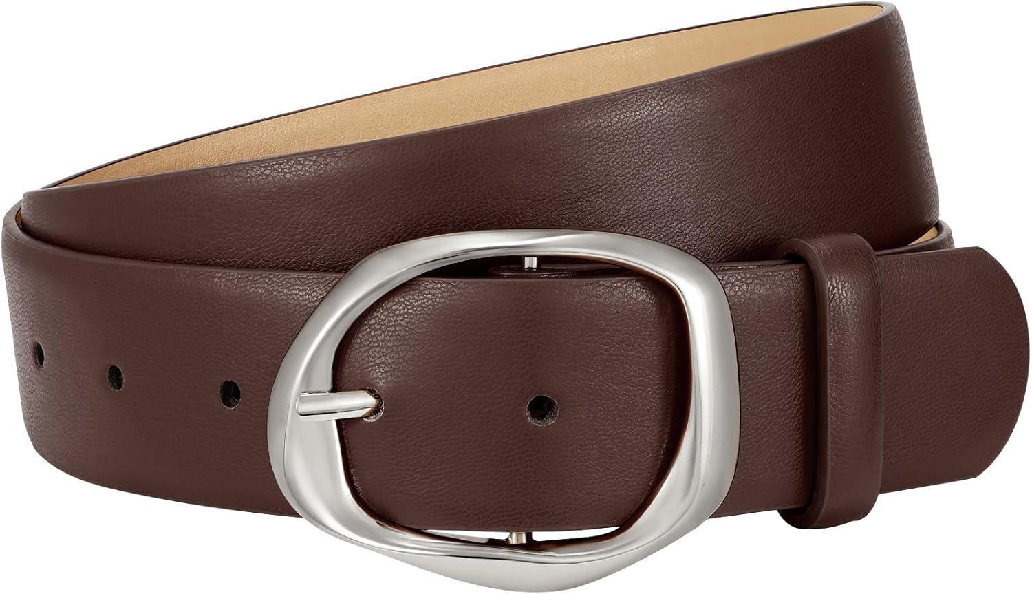 JASGOOD Women Leather Belts with Silver Buckle Fashion Leather Waist Belt Ladies Casual Belt for Jens Pants