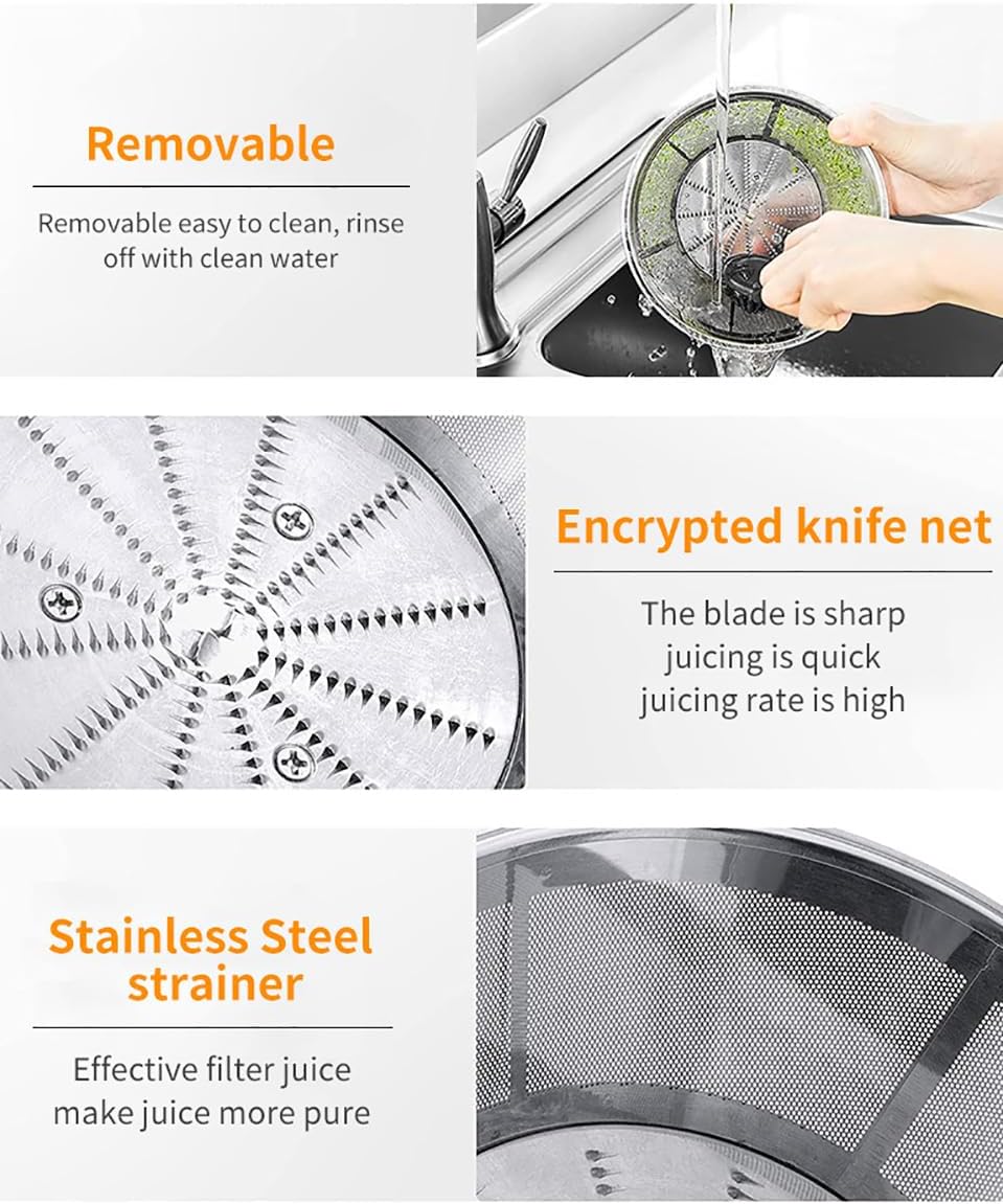 800W Juicer Machines, Centrifugal Juicer, Fruit Vegetable Extractor with 2-Speed, 65MM Wide Feed Chute Stainless Steel Citrus Press, for Fruit Shop Buffet Restaurant