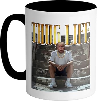 TeesAndTankYou Thug Life Trump Coffee Mug 11oz Black
