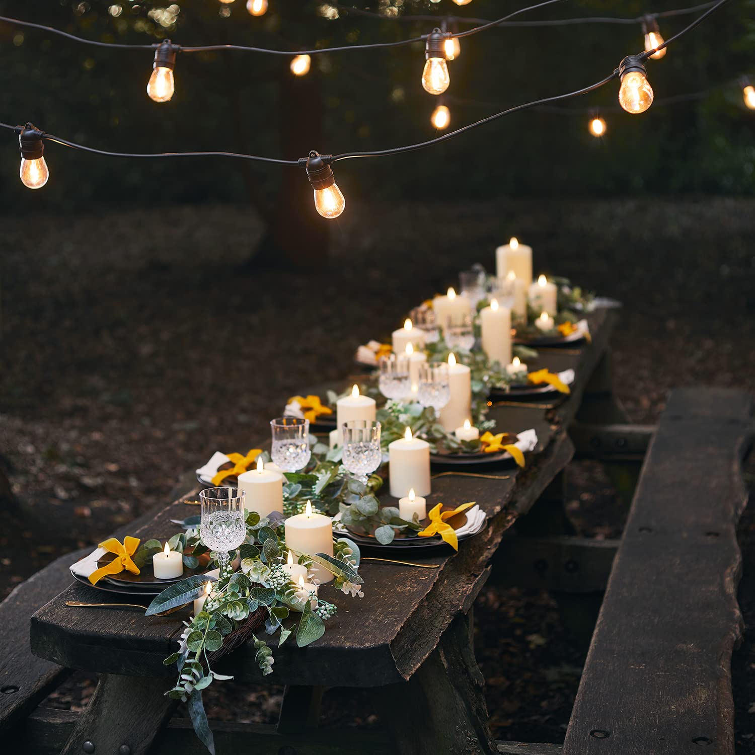 Lights4fun TruGlow® Juego de 3 Velas Sin Llama con LED Blanco Cálido a Pilas con Temporizador Decoración Impermeable para Jardín Balcón Exteriores