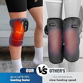 MOAJAZA Cordless Knee Massager with Heat and Vibration, Heating Pads for Knee Shoulder Elbow Deep Issue