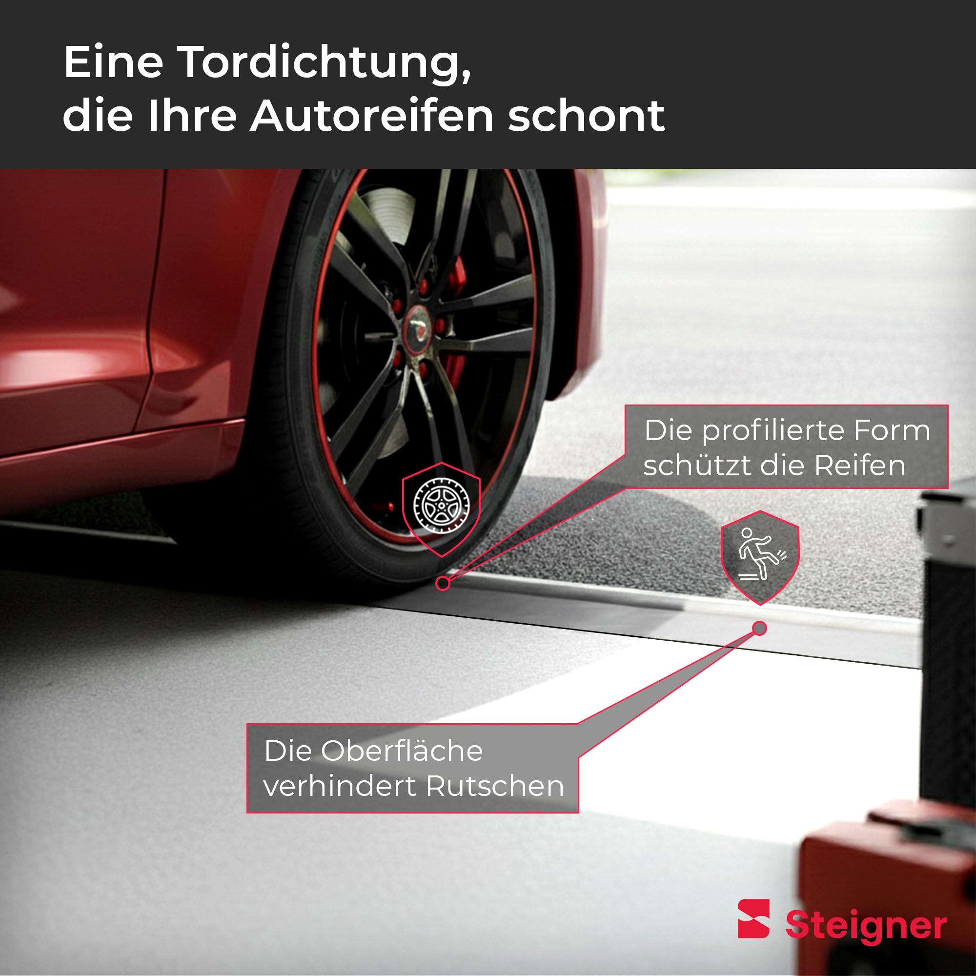 STEIGNER Garagentor Dichtung unten Premium-EPDM 2,5m passend für Hörmann | wasserdicht Zugluftstopper | wetterfest UV-beständig SGD04