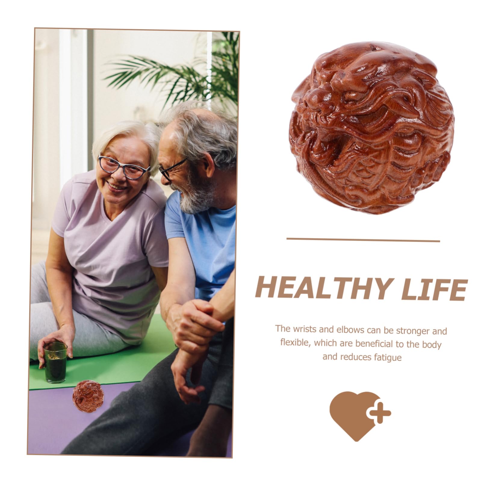 5 Paare Massagekugel fitnessball gymnastikballe handmassagegeräte Hand-Massageball für Stressabbau Fitnessstudio multifunktionale Massage Ö praktische Bälle Handfitnessbälle Holz