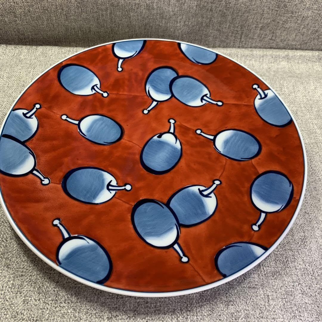 源右衛門　赤濃プルーン文　大皿　大鉢 Amazon.co.jp: 源右衛門 プルーン文 皿 染濃 染赤濃 染付 盛皿 鉢 盛鉢