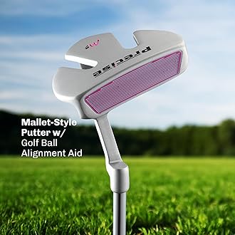 Precise Top Line Ladies Purple Right Handed M5 Golf Club Set, 460cc Driver, 3 Wood, 21* Hybrid, 5, 6, 7, 8, 9, PW Stainless Steel Irons, Putter, Graphite Shafts for Woods & Irons +Stand Bag + 3 Covers