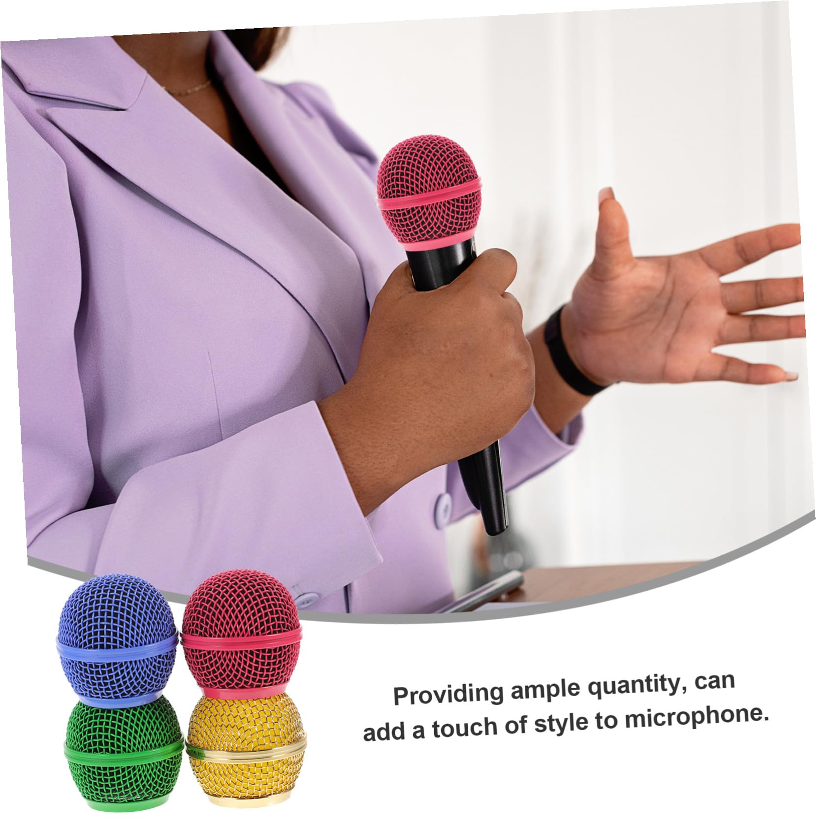 4 piezas Rejilla Metálica para Micrófono Cubierta Mesh Resistente y Segura Accesorio Reemplazo para Micrófonos Fácil Instalación para Músicos y Cantantes