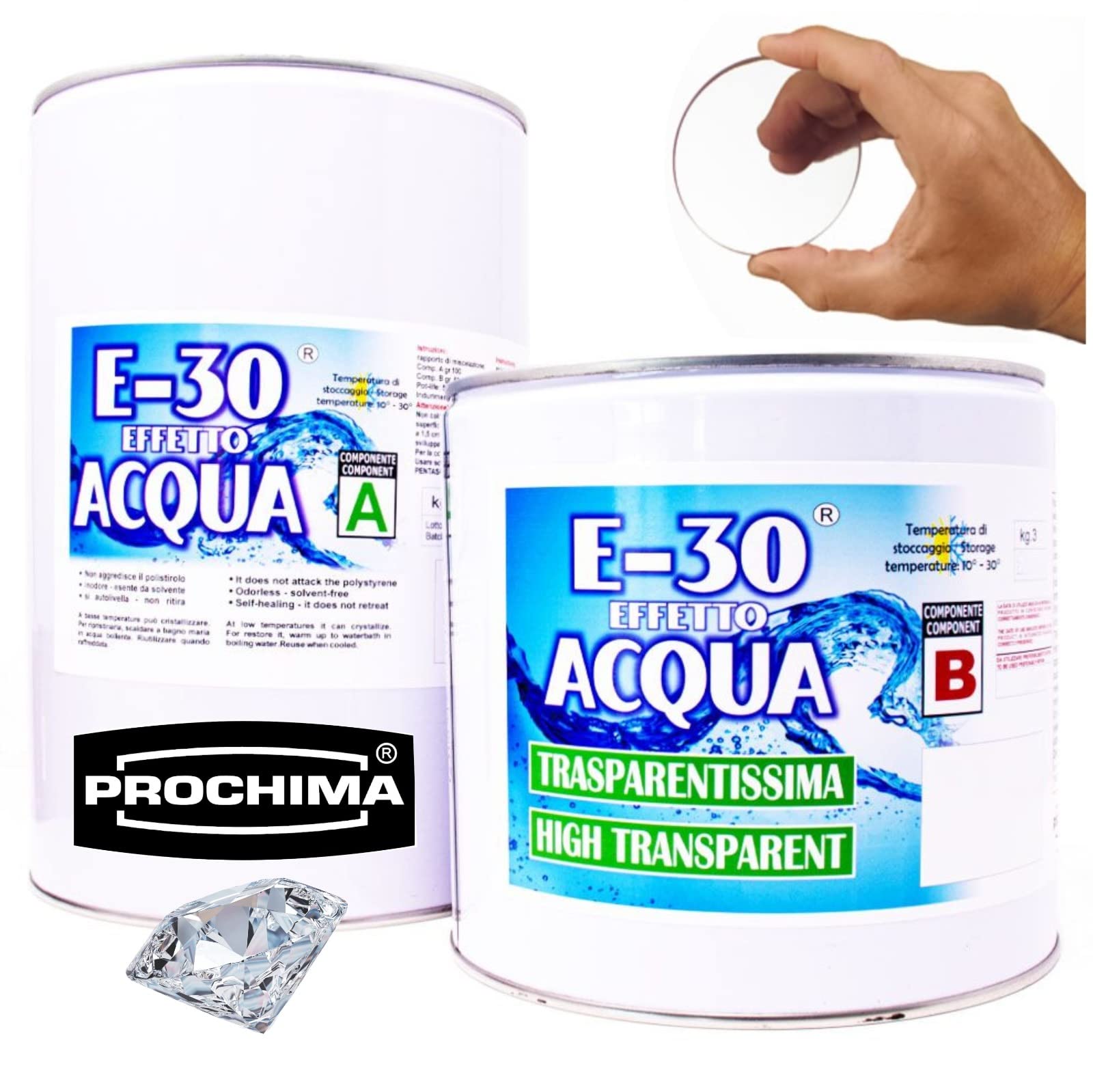 PROCHIMA Resina epoxi E 30 Efecto Agua A+B kg 8