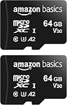 Amazon Basics microSDXC Carte mémoire avec adaptateur pleine taille, A2, U3, Lire Vitesse jusqu'à 100 MB/s, 128GB, noir